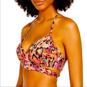 Sun Dazed Women’s Snake skin Bikini Top, NWT, size 32 d